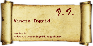 Vincze Ingrid névjegykártya