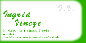 ingrid vincze business card